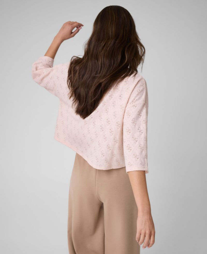 Women's 4G Rhombus Jacquard Crewneck Short-Sleeve Knit T-Shirt
