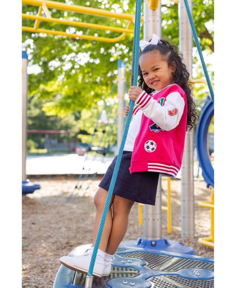 Little Girls (2T - 8) French Terry Varsity Sports Jacket