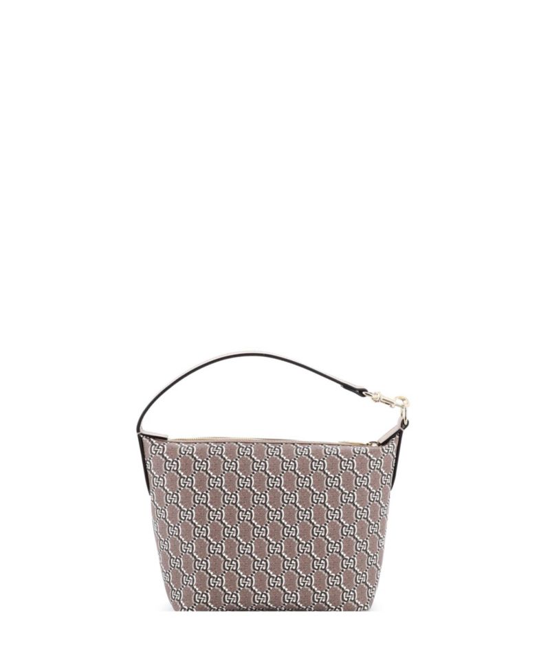 Super Mini Ophidia Zip Shoulder Bag GG Shadow Coated Canvas