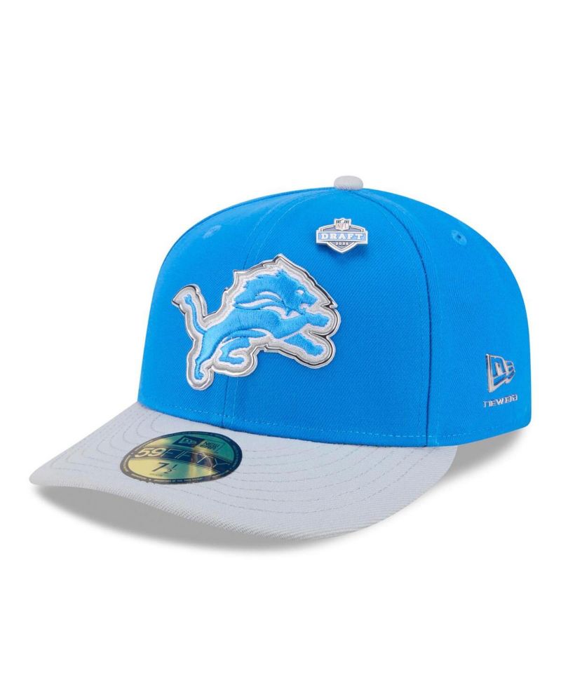 Men's Blue/Silver Detroit Lions 2026 NFL Draft Pre-Curved 59FIFTY Fitted Hat