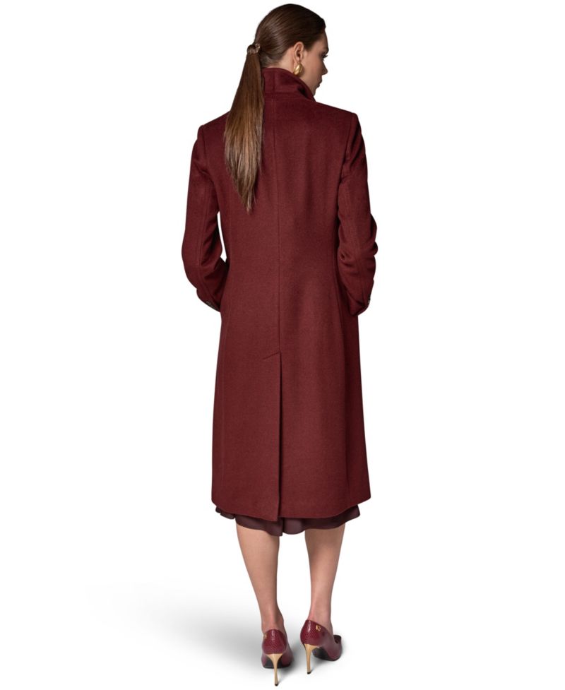 Women's Double-Breasted Long Wool-Cashmere Blend Coat