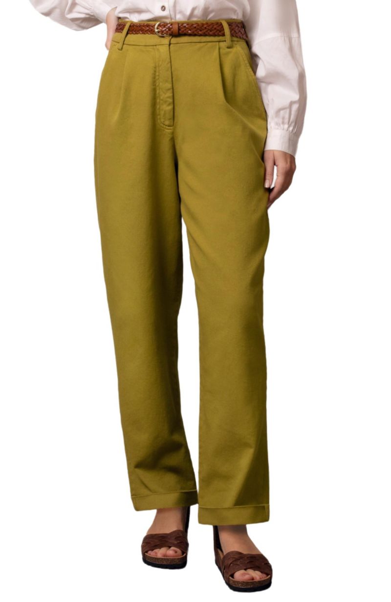 Women's Tapered Pleat-Front Pants