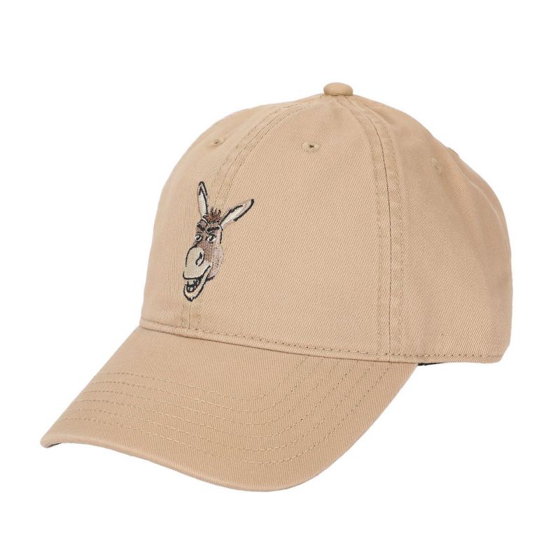 Men's Embroidered Donkey Face Tan Unstructured Baseball Cap