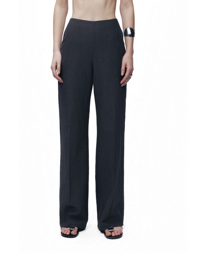 Women's High-Waisted Wide-Leg Pull-On Cotton-Blend Pants