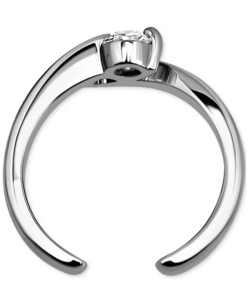 Cubic Zirconia Bypass Adjustable Toe Ring in Sterling Silver (also in 18k Gold-Plated Sterling Silver)