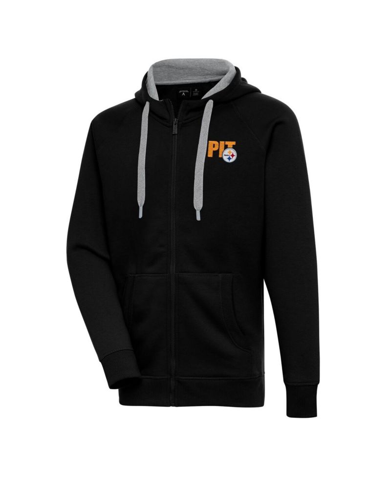 Men's Black Pittsburgh Steelers Victory Full-Zip Hoodie