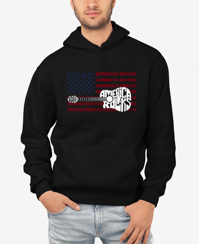 Men's America Rocks Word Art Hooded Sweatshirt