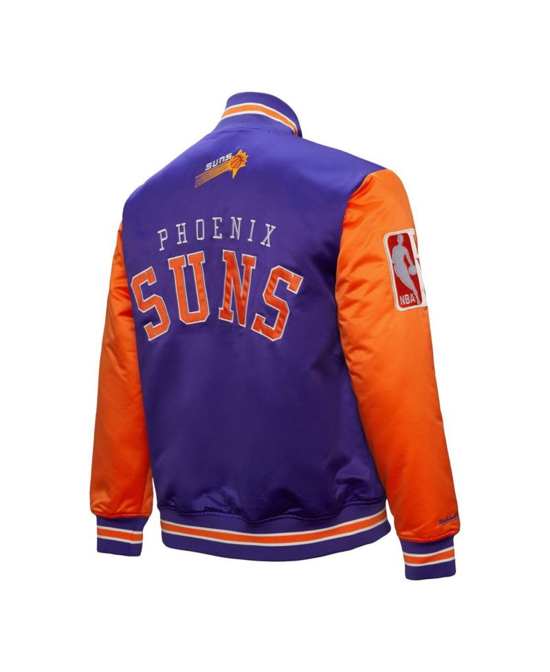 Men's Purple Phoenix Suns Hardwood Classic Primetime Full-Snap Satin Jacket