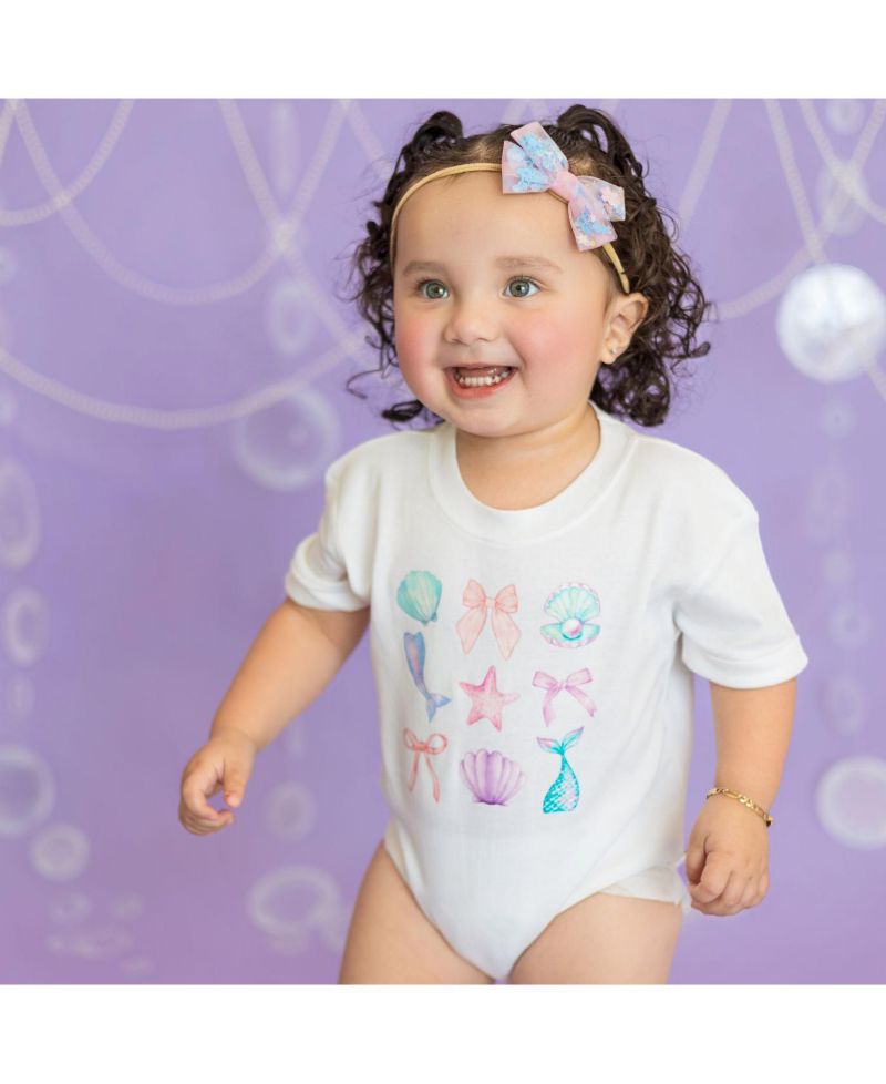 Baby Girls Mermaid Cutie Short Sleeve Romper
