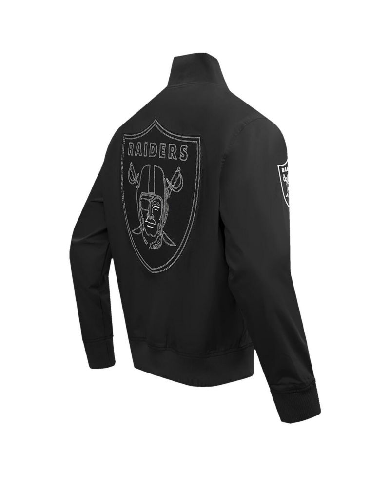 Men's Black Las Vegas Raiders Paint The City Twill Full-Zip Jacket