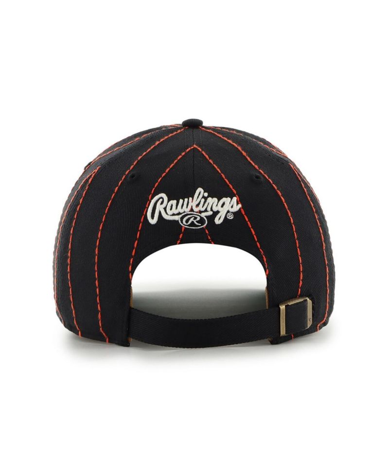 x Rawlings Men's Black Baltimore Orioles Pinstripe Hitch Adjustable Hat