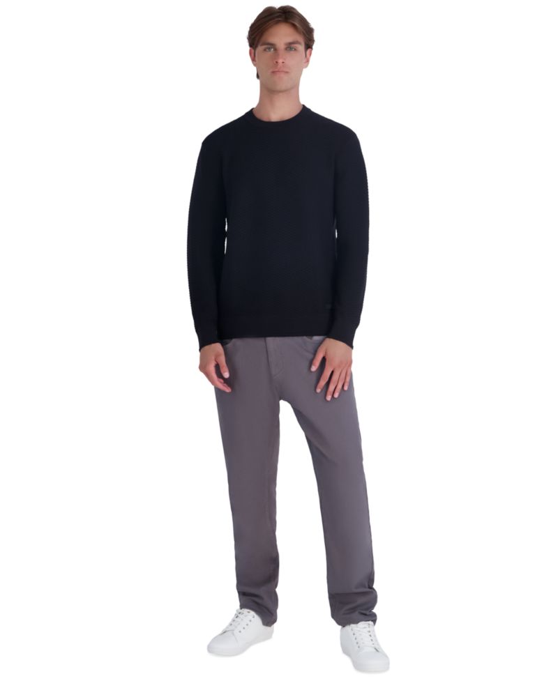 Men's Textured Crewneck Modern-Fit Sweater
