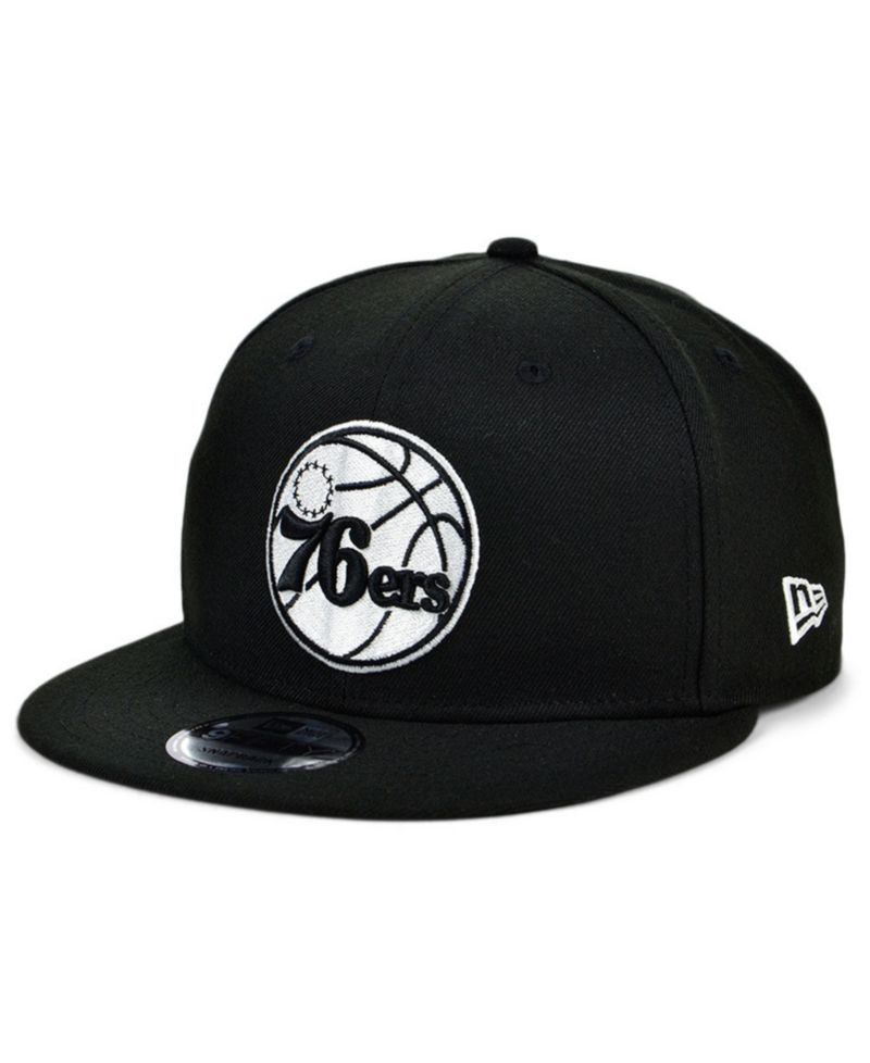 Philadelphia 76ers Black White 9FIFTY Snapback Cap