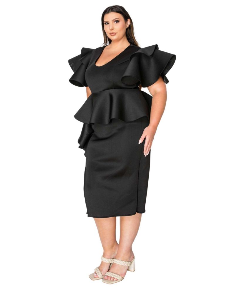 Women's Plus Size Kira Neoprene Peplum Dress