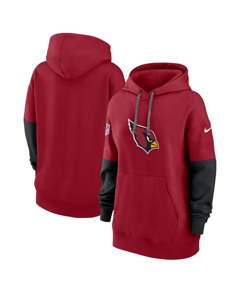 Women's Cardinal Arizona Cardinals 2024 Sideline Essential Fleece Pullover Hoodie
