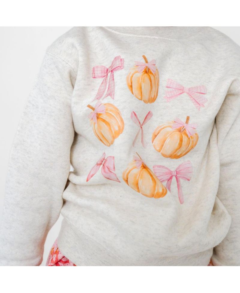 Little and Big Girls Coquette Pumpkin Sweatshirt