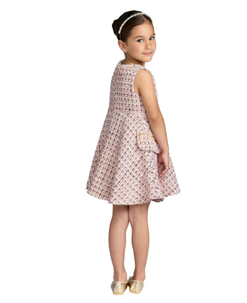 Big Girls Beaded Boucle Mini Dress