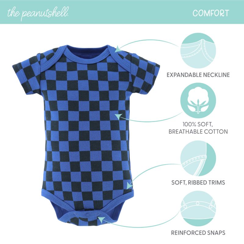 Baby Boys Truck Dino Bodysuits, 4-Pack