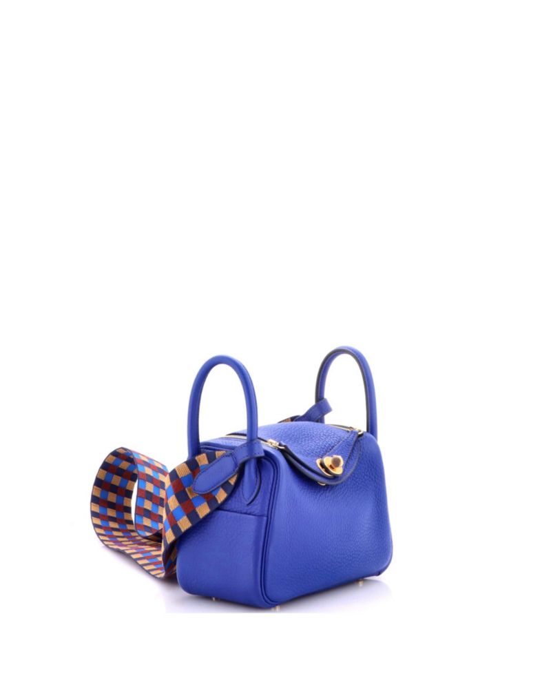 Mini Lindy Quadrille Bag Clemence with Canvas