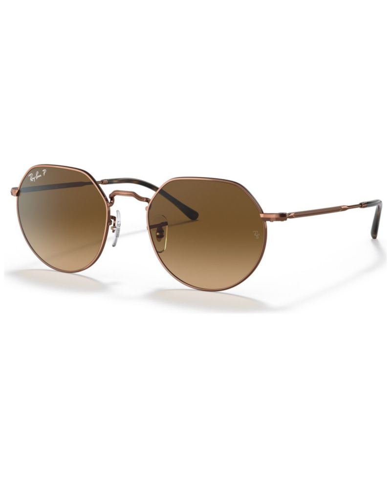 Unisex Polarized Geometric Metal Sunglasses, RB3565 JACK
