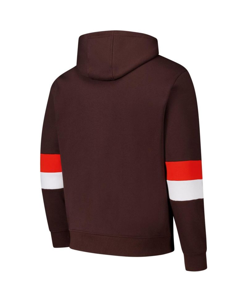 Men's Brown/Orange Cleveland Browns Adaptive Faceoff Pullover Hoodie