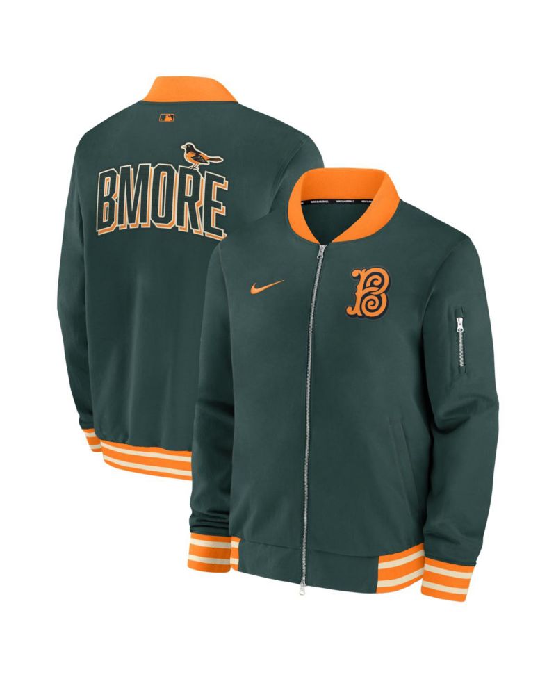 Men's Green Baltimore Orioles 2026 City Connect Authentic Collection Relaxed Full-Zip Bomber Jacket