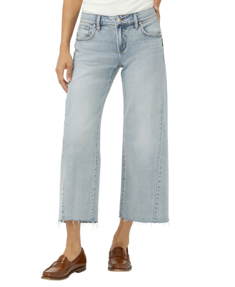 Women's Suki Mid-Rise Cropped Wide-Leg Jeans