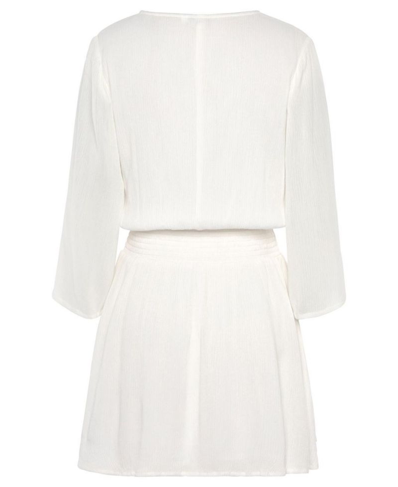 Women's Viscose Flowy Flare Fit-and-Flare Smocked-Waist Short Dress