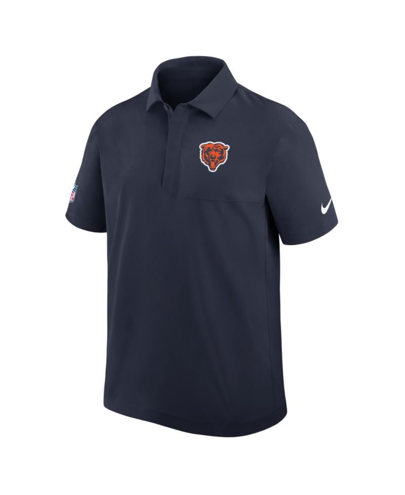 Men's Navy Chicago Bears Sideline City Pride Woven Performance Polo Shirt