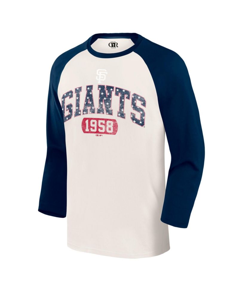 Men's Darius Rucker Collection by Cream/Navy San Francisco Giants Americana 3/4-Sleeve Raglan T-Shirt