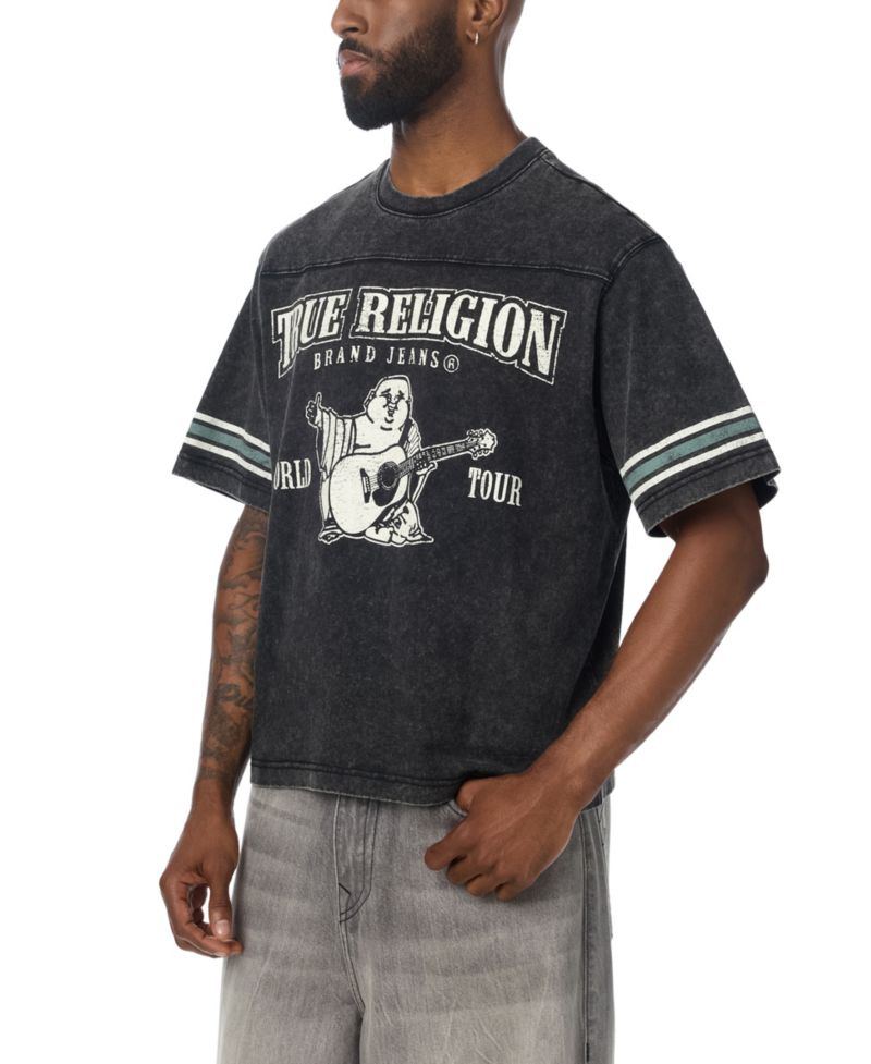 Men's Washed Heavyweight Boxy World Tour Logo T-Shirt