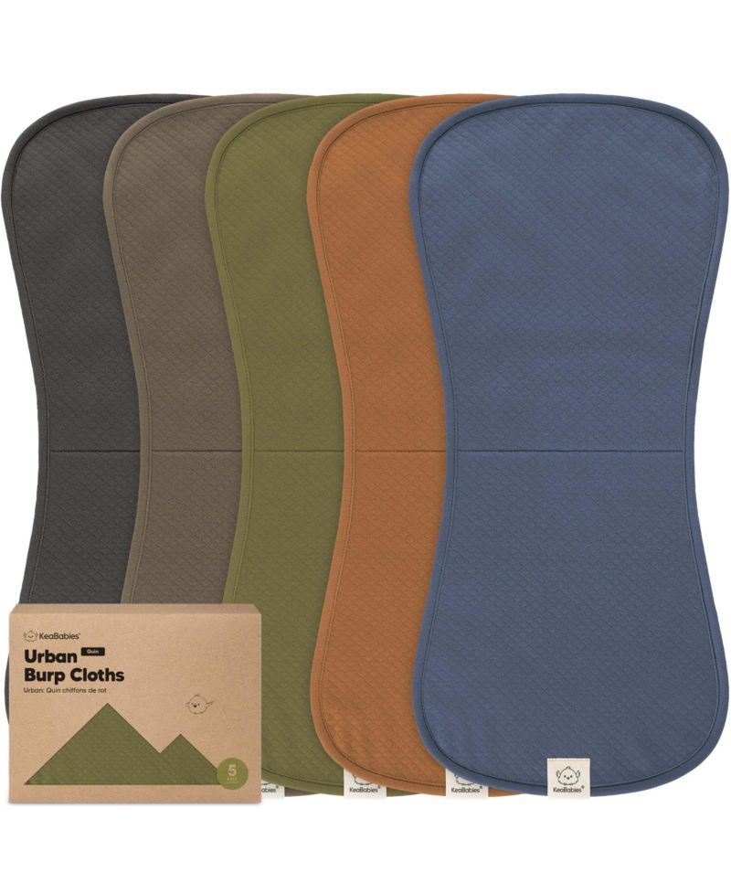 5pk Quin Baby Burp Cloths for Boys, Girls, Large Absorbent Cotton Burping Cloths for Babies, Newborns