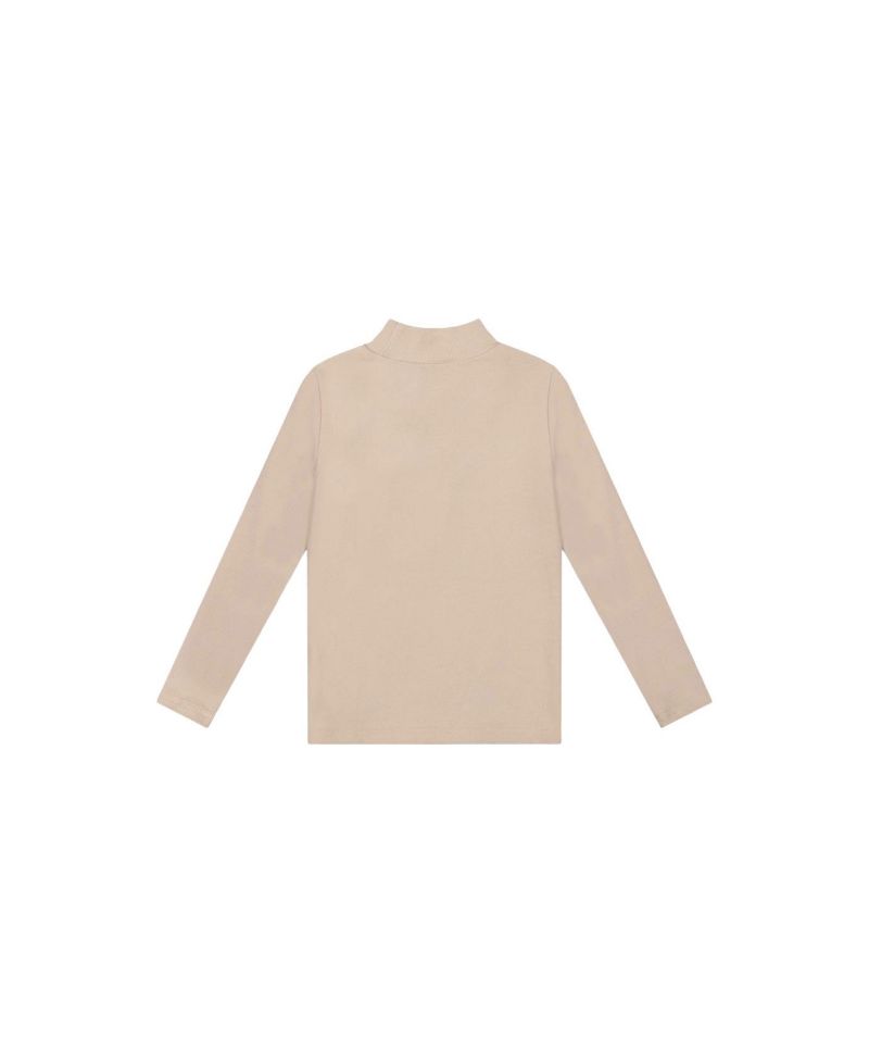 Little and Big Girl 6-14 Brushed Rib Mock Neck Top