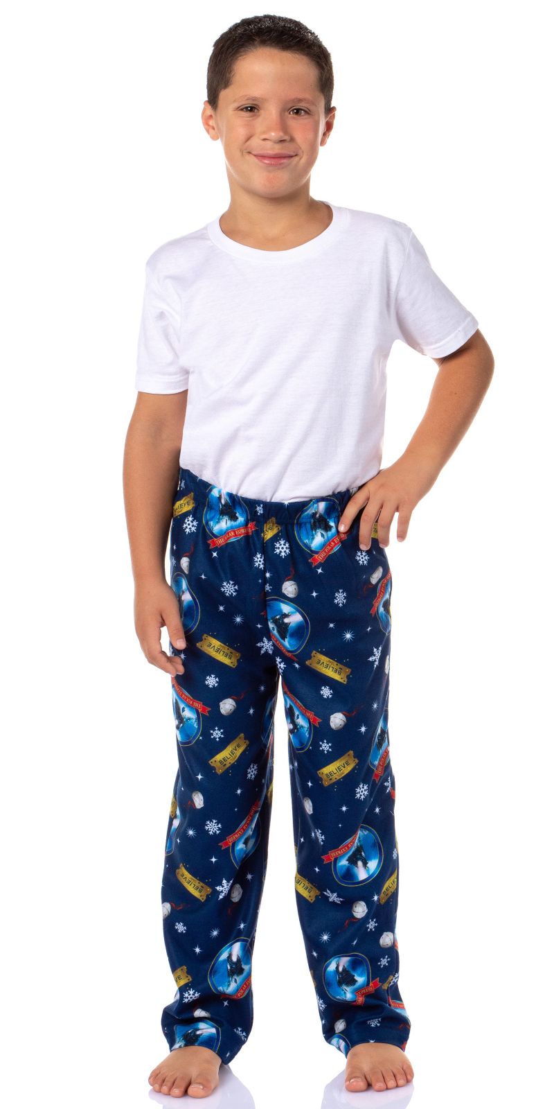 Boys' Christmas Movie Believe Train Pajama Holiday Sleep Pants Kids