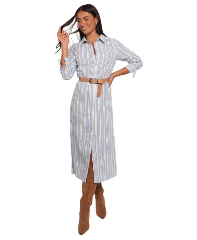 Women's Caprice Long Sleeve Button Down Maxi Dress