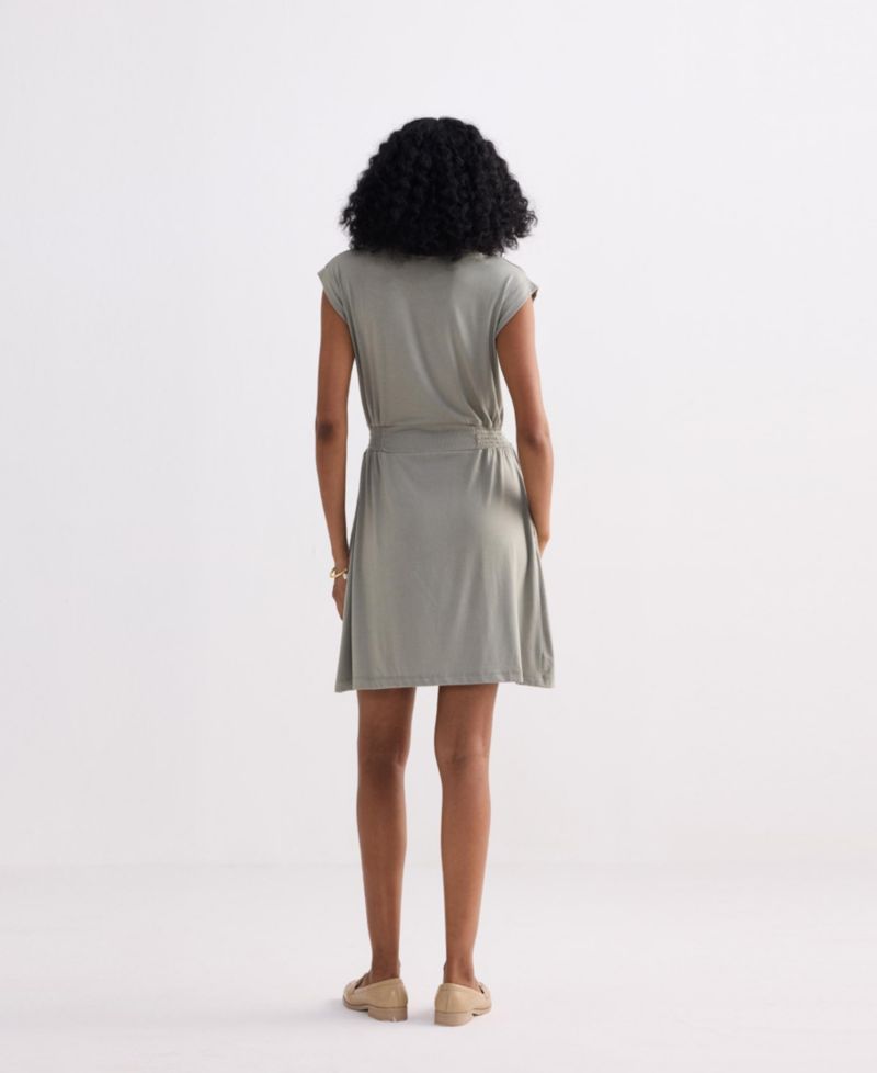 Women's Short Dress With Smocking Side Detail