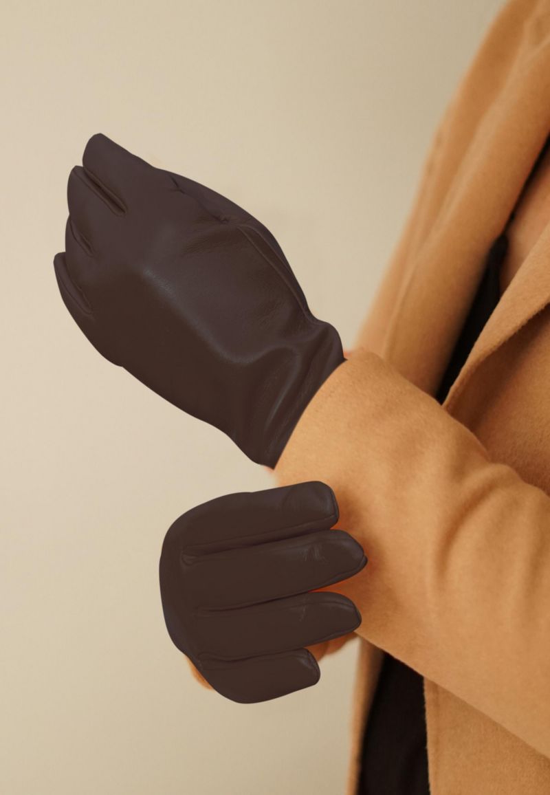 Women`s Premium Lamb Leather Touchscreen Gloves Style Lola Cashmere Lining