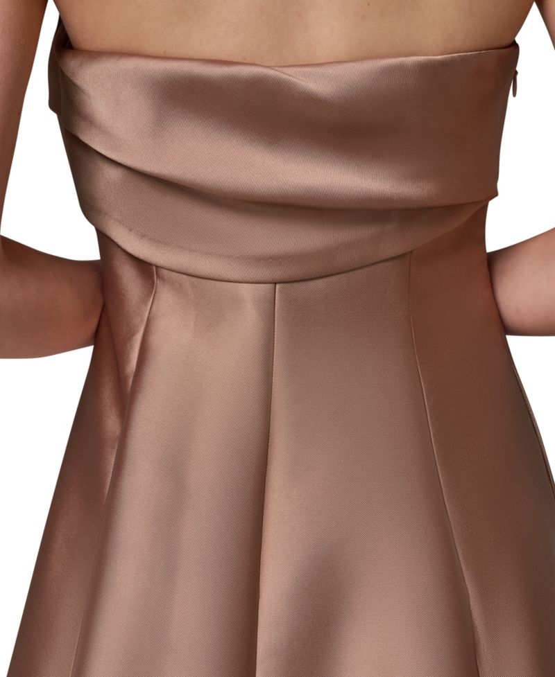 Women's Strapless Pleated Mikado Gown