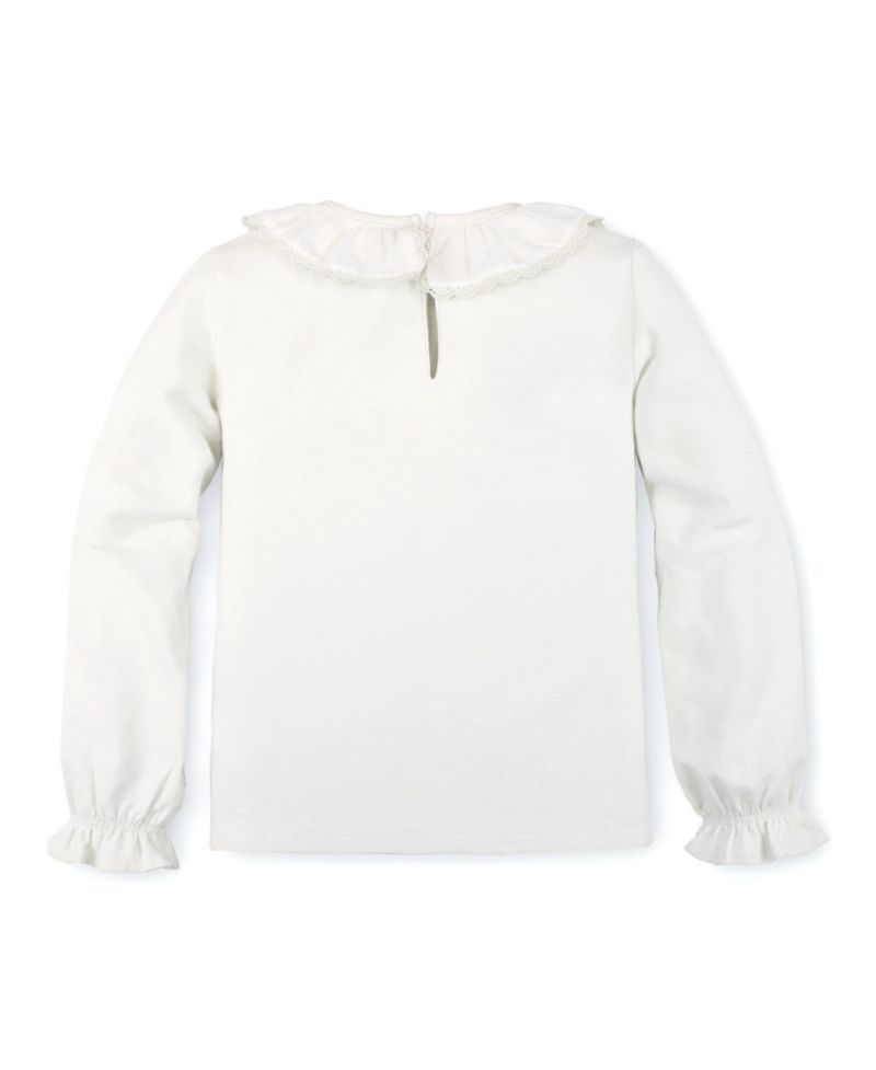 Baby Girls Hope and Henry Long Sleeve Ruffle Neck Knit Top