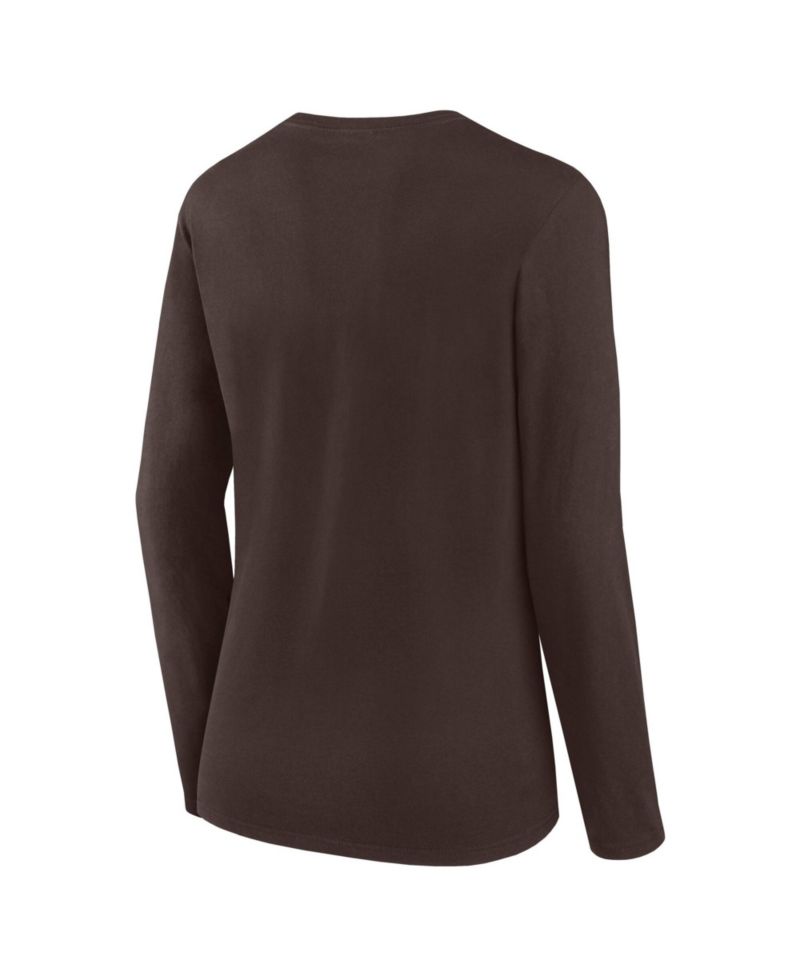 Women's Cleveland Browns Grip Long-Sleeve Graphic T-Shirt