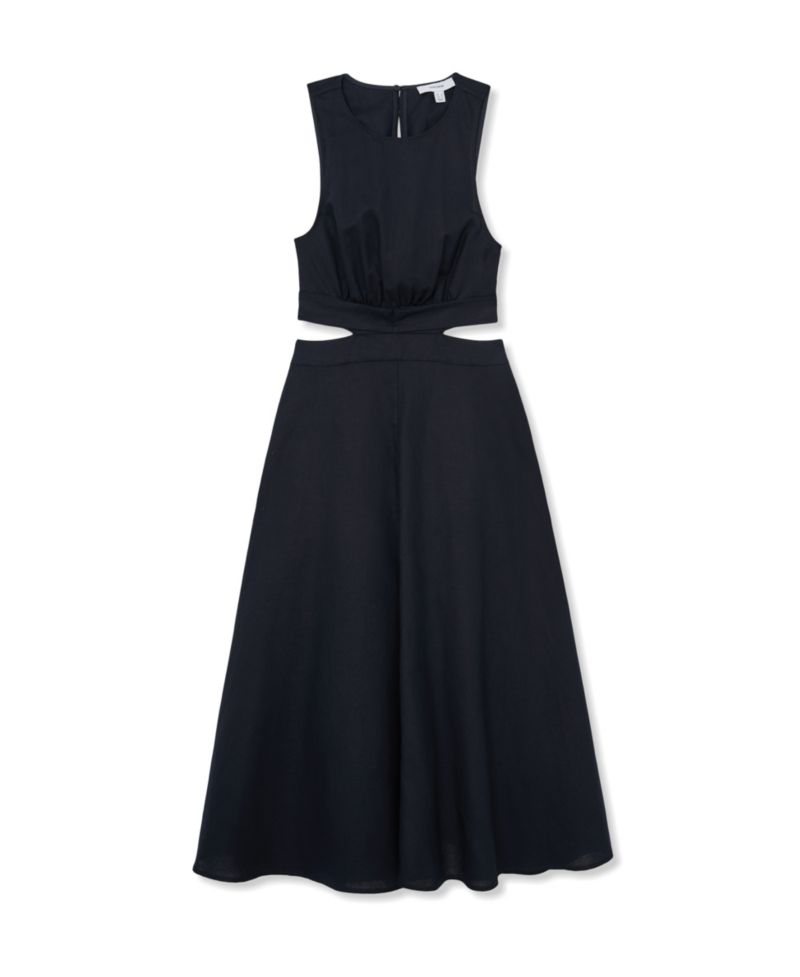 Women's Hazel Cutout Linen-Cotton Blend Midi Dress