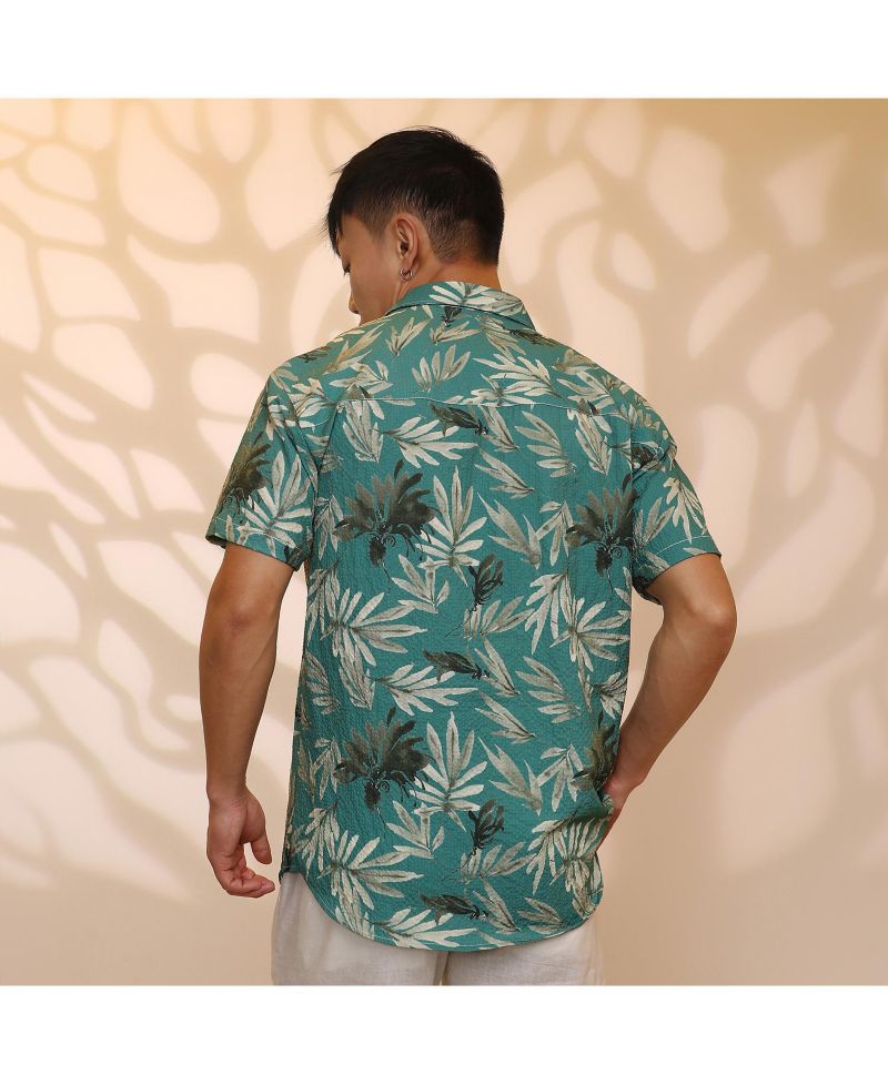 Men's Sea Green Breezy Foliage Shirt
