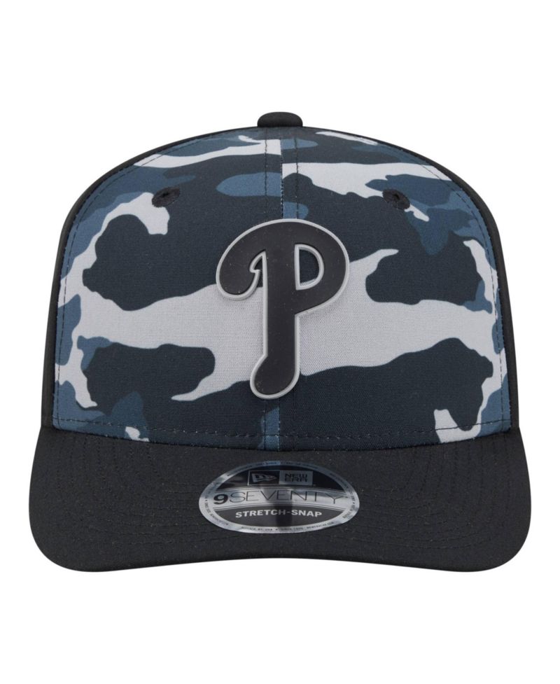 Men's Black Philadelphia Phillies Tonal Camo 9SEVENTY Stretch-Snap Hat