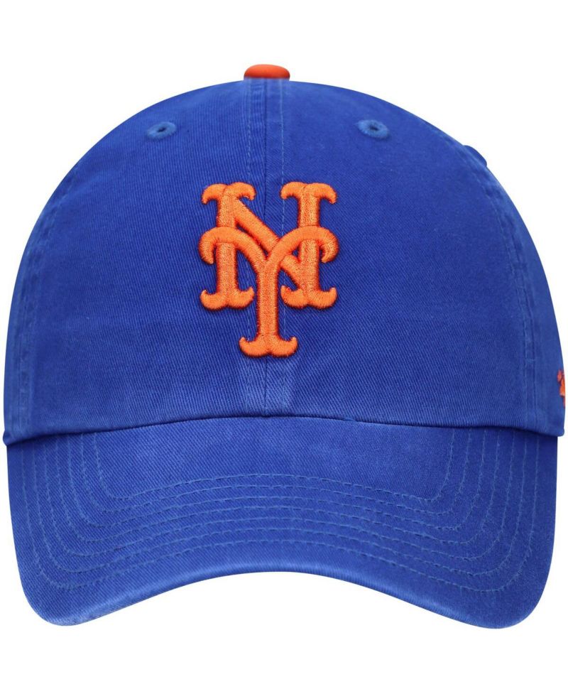 Youth Boys and Girls Royal New York Mets Team Logo Clean Up Adjustable Hat