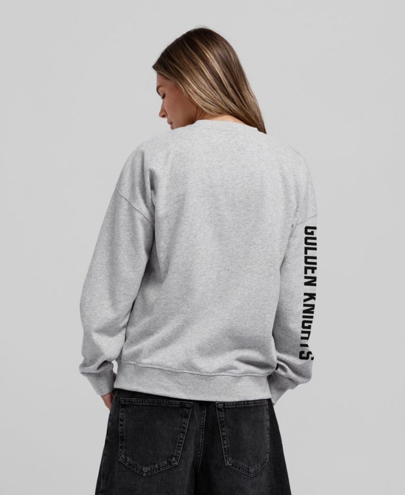 Women's Heather Gray Vegas Golden Knights Core 3-Hit Oversized Sweatshirt