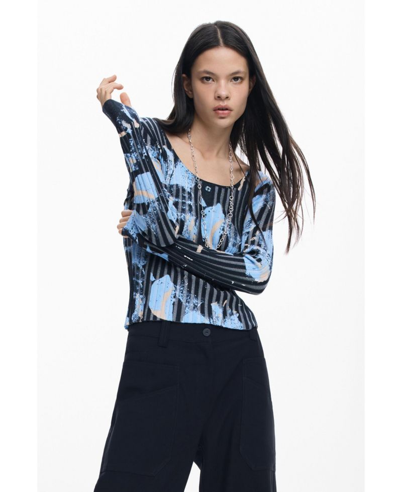 Women's Fine Floral-Texture Sweater