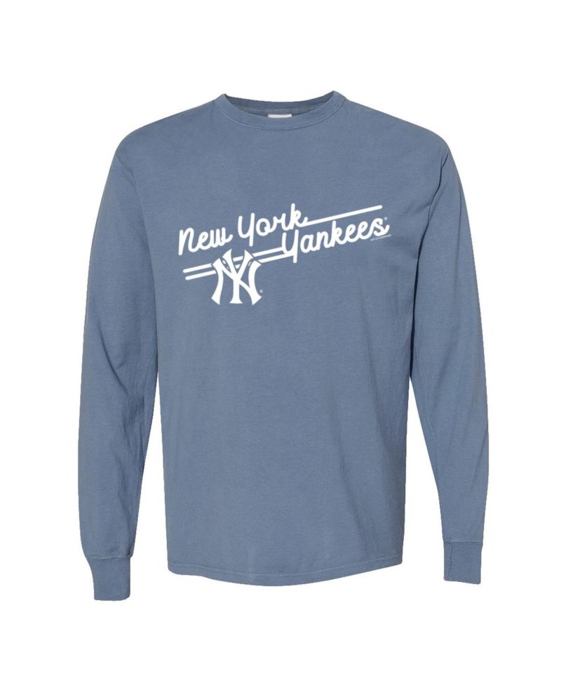 Women's Navy New York Yankees Pigment Dye Long Sleeve T-Shirt