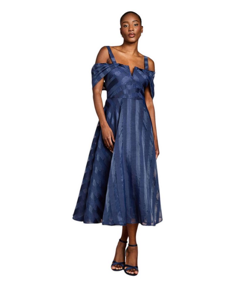 Women's Organza Bardot Midi Dress