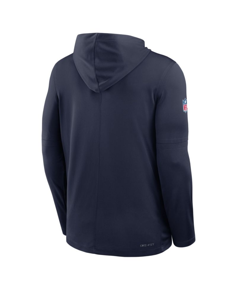 Men's Navy Dallas Cowboys Sideline Lightweight Long Sleeve Hooded Dri-FIT T-Shirt