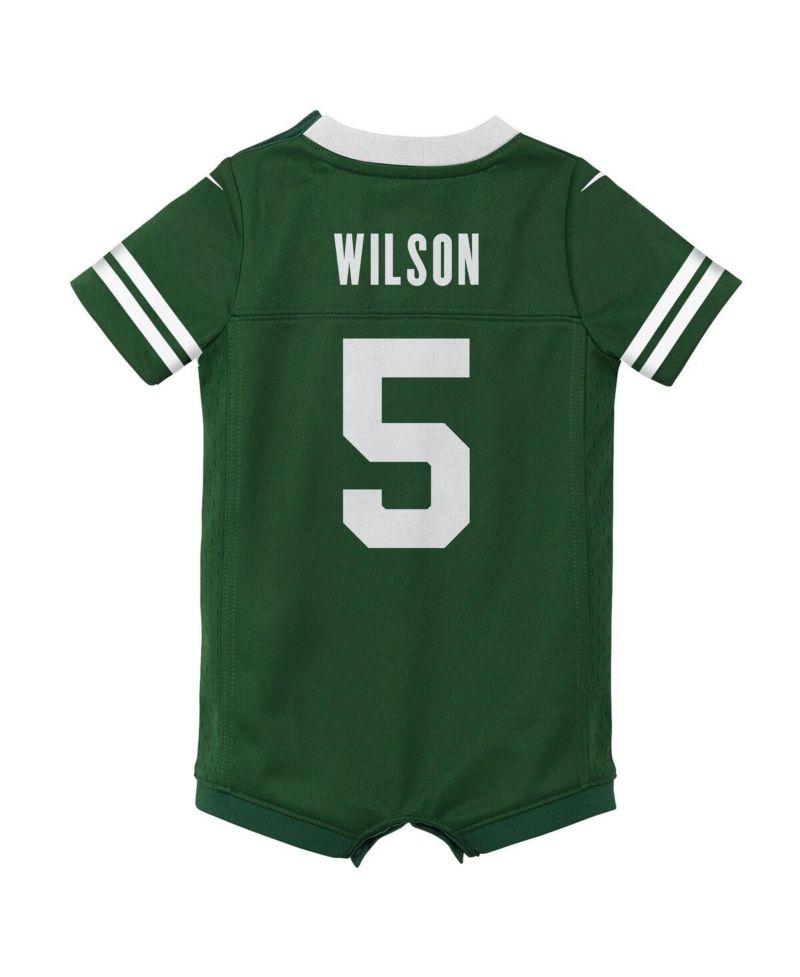 Newborn Garrett Wilson Legacy Green New York Jets Game Romper Jersey